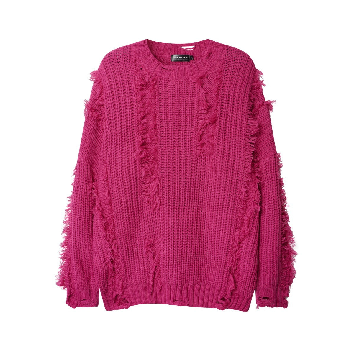 Retro Twist Ripped Pullover Lazy And Loose Sweater