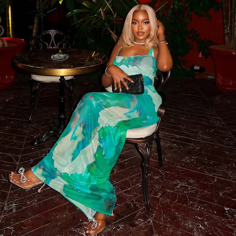 Printed Patchwork Skirt Set For Women