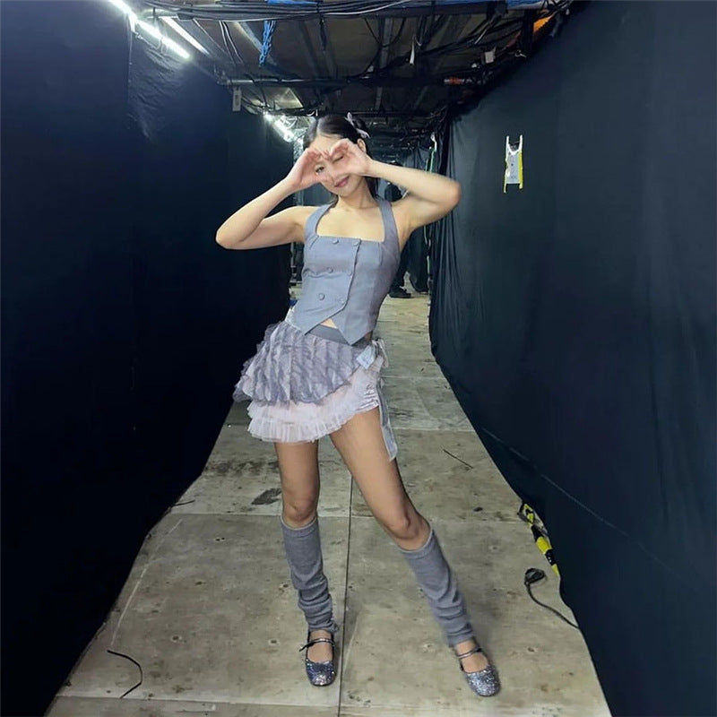 European And American Style Solid Color Slim Street Fashion Halter Sexy Backless Underwaist Women