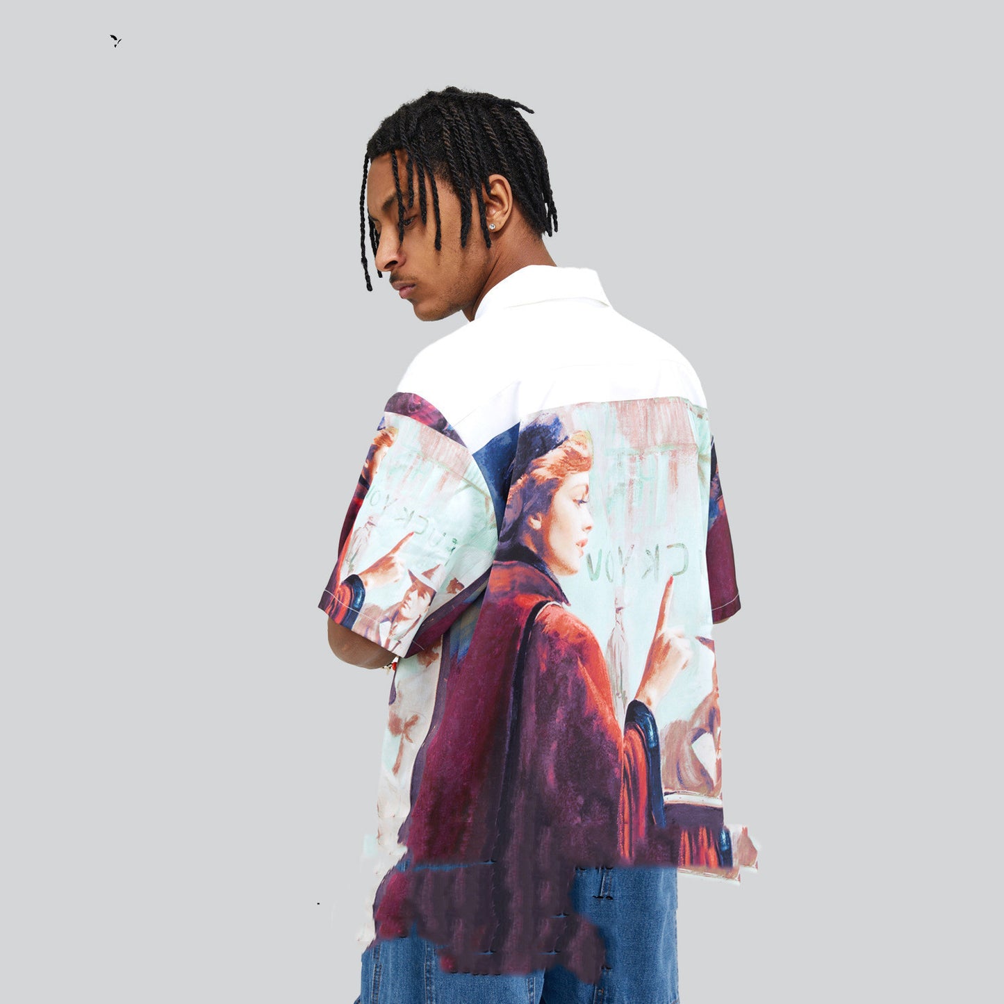 Chemise décontractée ample à manches courtes imprimée