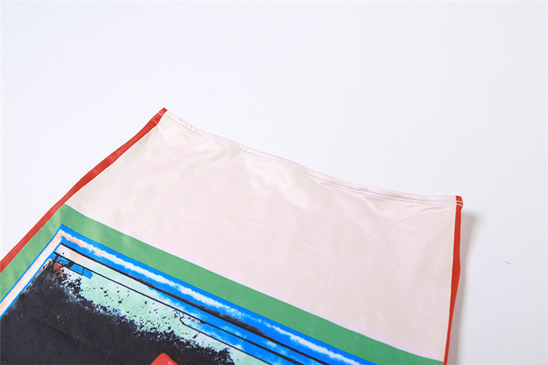 Completo gonna slim fit con stampa floreale