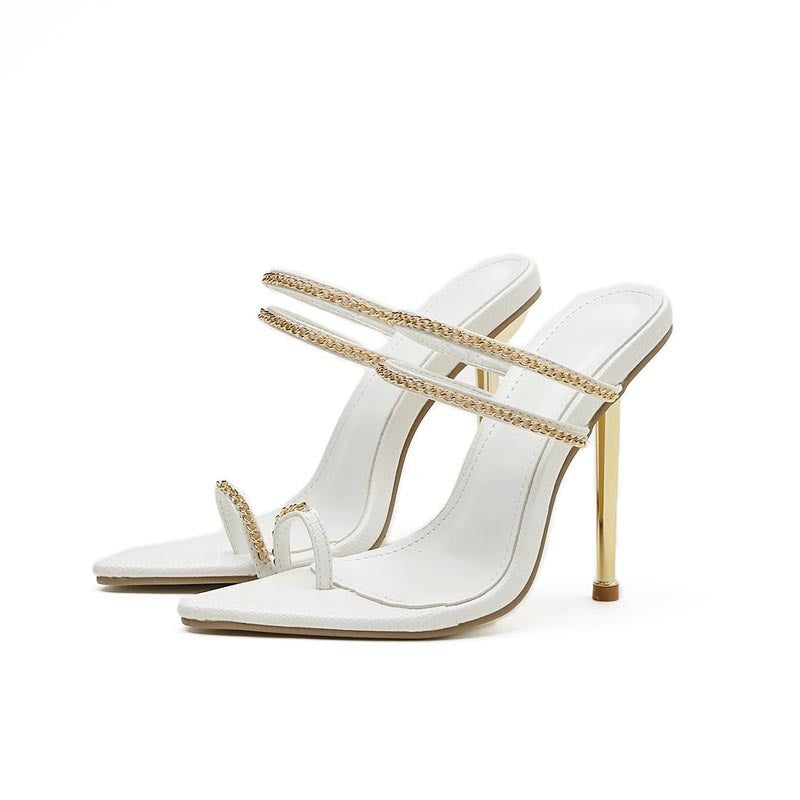 Sandali con tacco alto in metallo