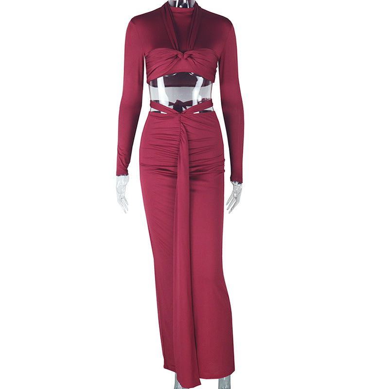 Costume tendance à manches longues et col rond