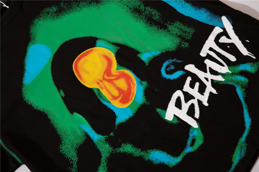 Sweat-shirt ample à col ras du cou et manches longues