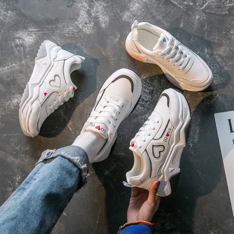 Sneakers Girls Sponge Cake Platform Daddy Shoes Running Lace-up Shoes