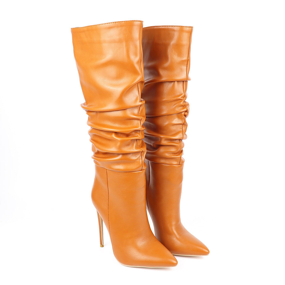 Stivali a punta pieghevoli - Tacco a spillo alto