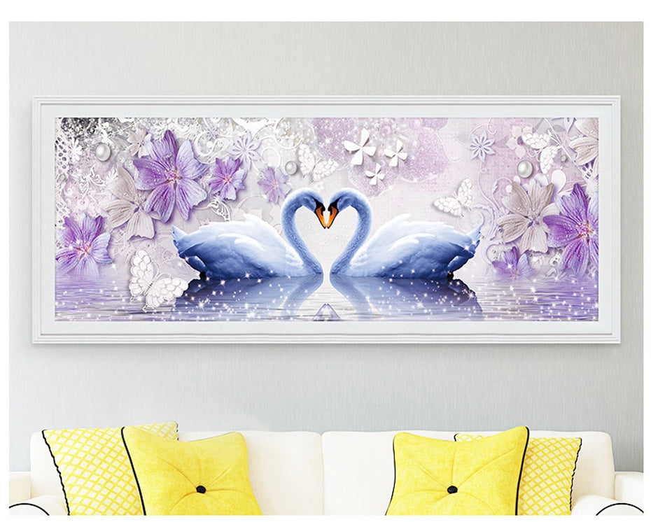 Cigno dipinto a diamante 5D Patch diamante punto croce diamante pieno