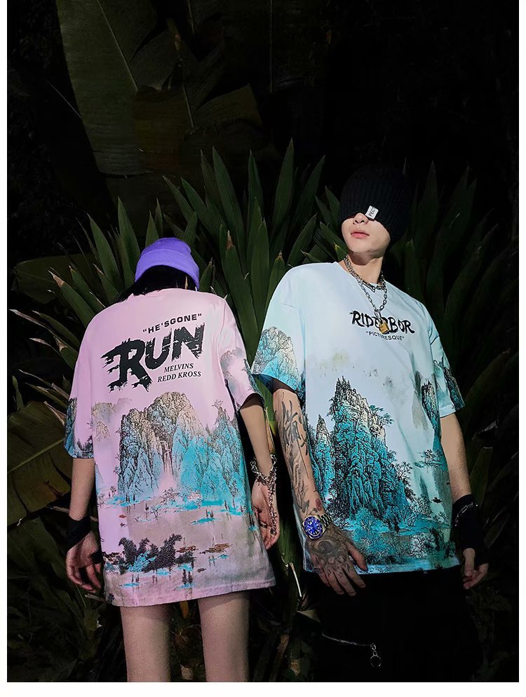 Stampa T-shirt a maniche corte