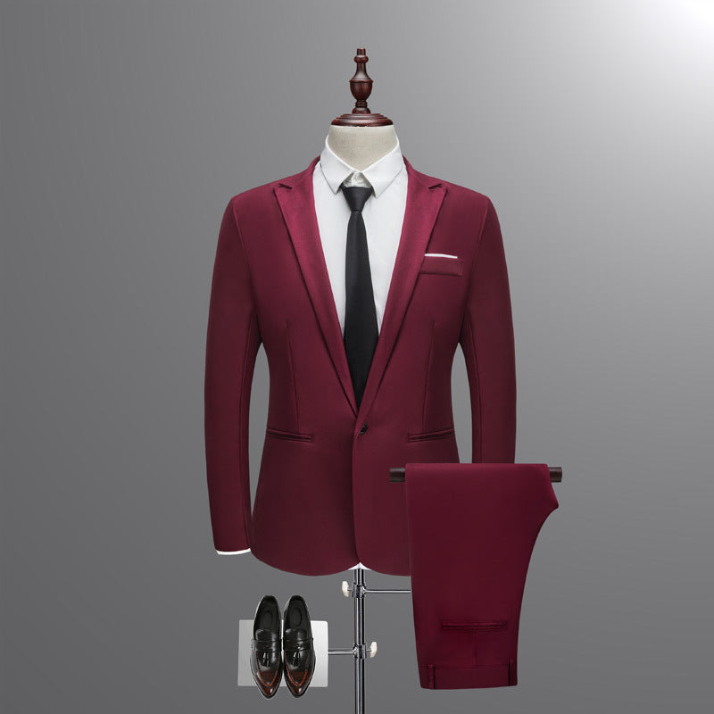 Casual Business Suit Two-piece Style Slim Men's Suit
