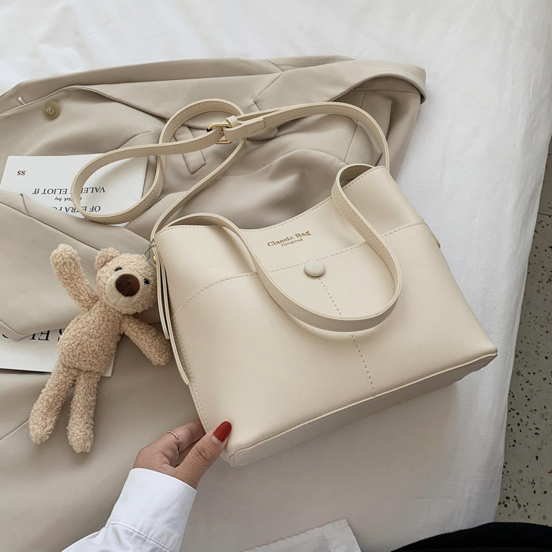 Sac à bandoulière style nouveau pour femme, fourre-tout grande capacité, sac seau en PU, tendance, design de niche