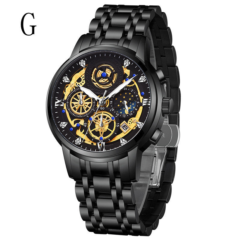 Orologio da uomo al quarzo impermeabile con quadrante grande e doppio display sportivo di tendenza