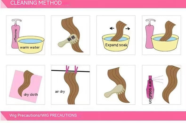 Parrucca lunga riccia in pizzo di fibra chimica con copricapo