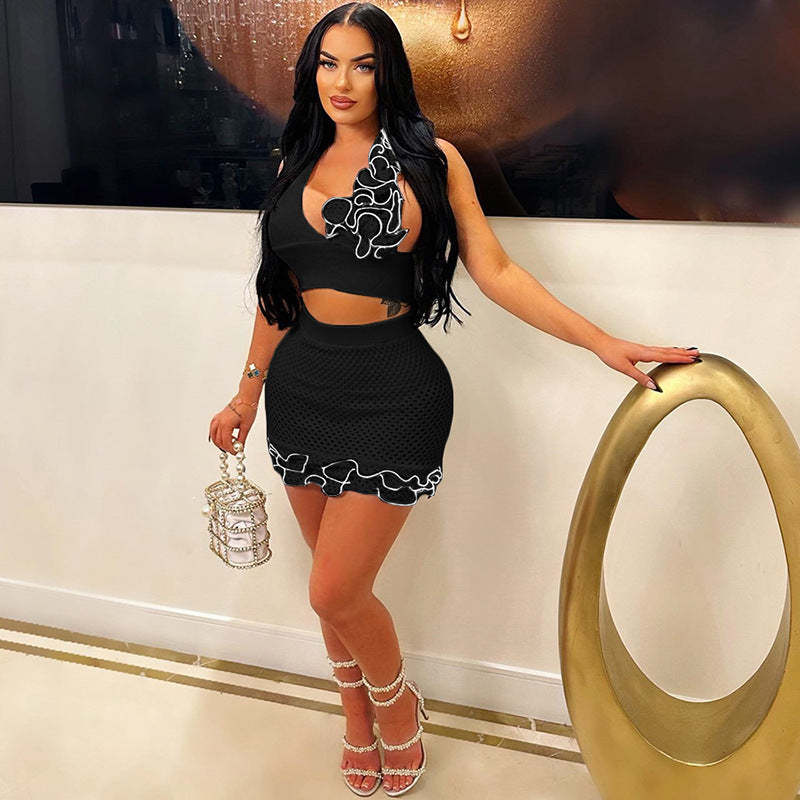 Nuovo outfit con gonna lavorata a maglia e pizzo alla moda