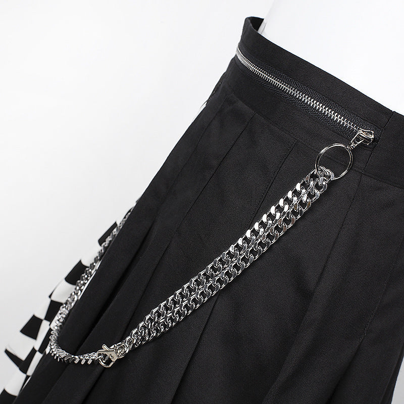 Jupe plissée à coutures en treillis