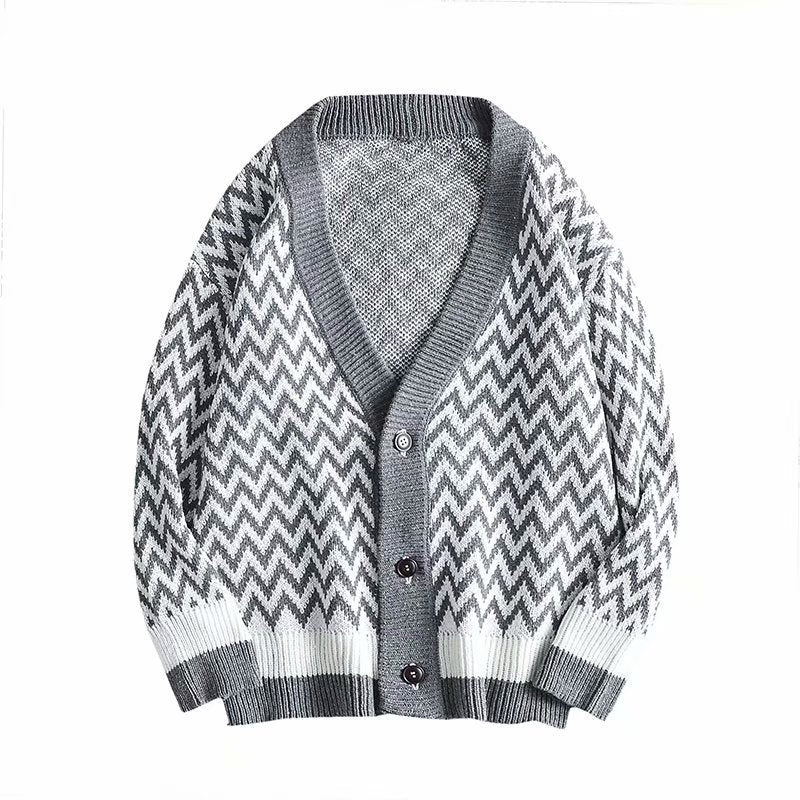 Cardigan tricoté rayé all-match