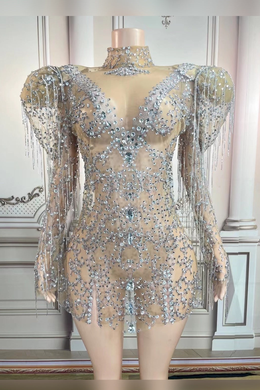 Show Full Diamond Chain Dress Ladies