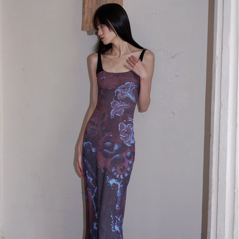 Fishtail Dress With Adjustable Suspenders