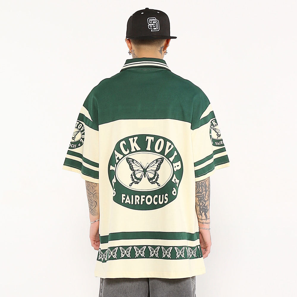 T-shirt a maniche corte con stampa a farfalla da uomo