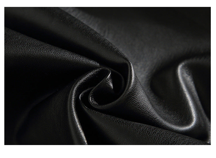 Pantalon en simili cuir ample, droit, décontracté, rétro américain, style streetwear.