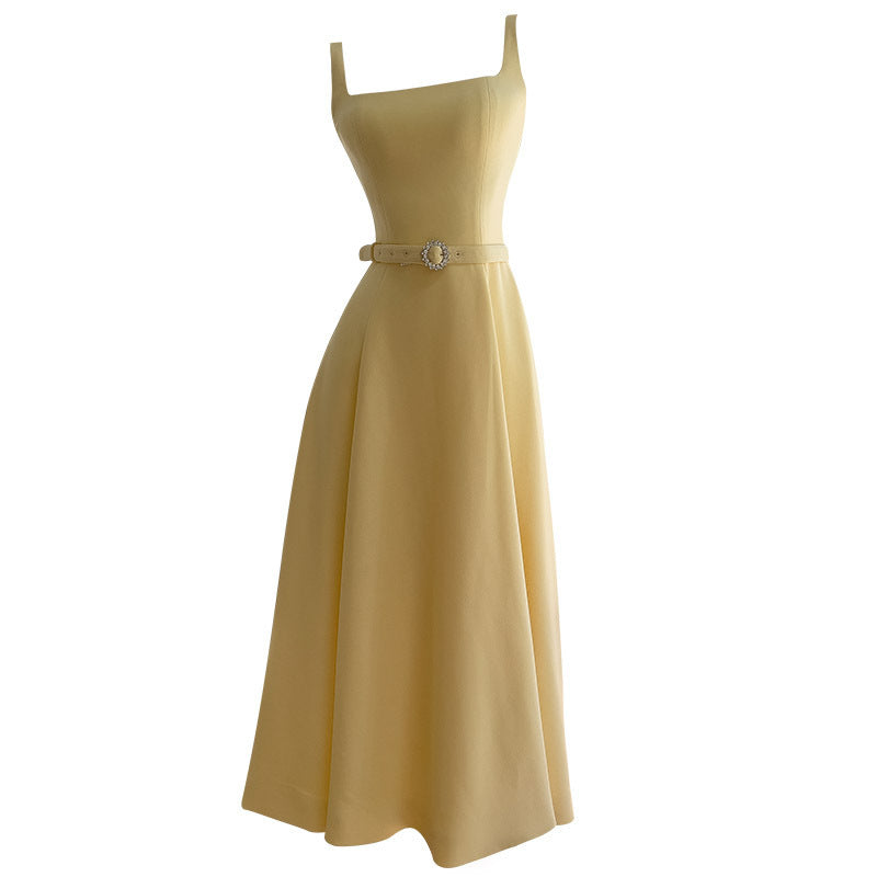 Robe longue moulante à taille bandeau pour femme