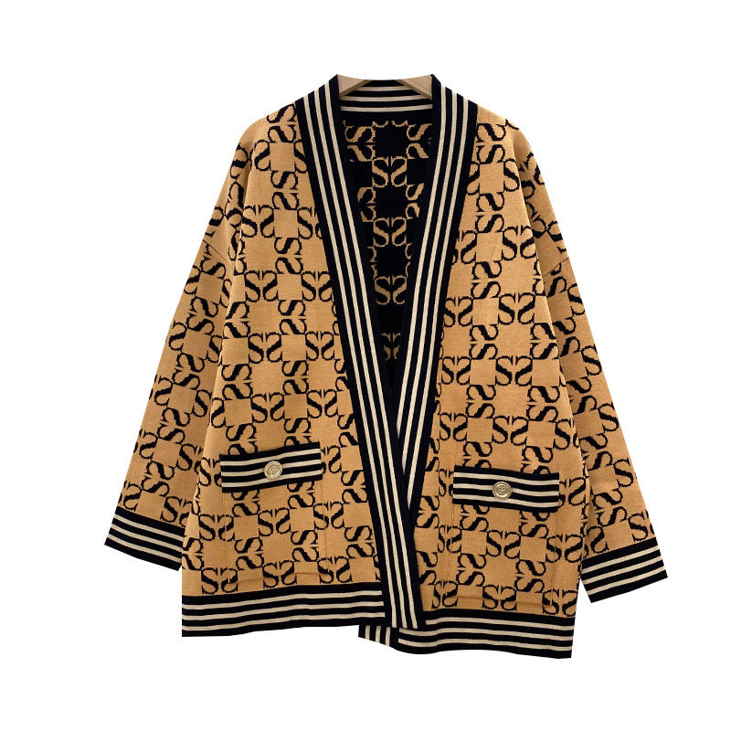 Pull cardigan tricoté