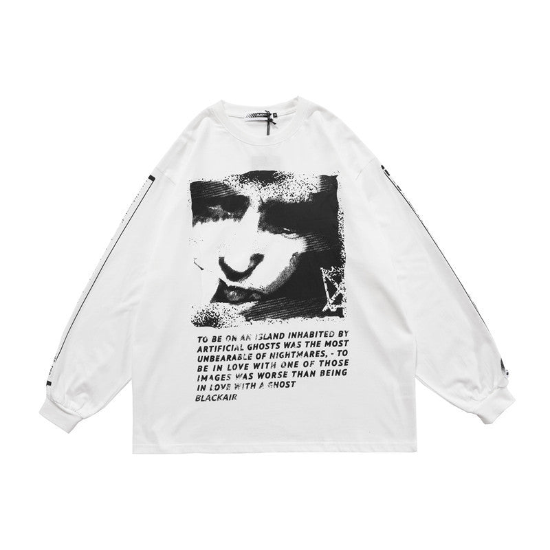 T-shirt à manches longues imprimé tête