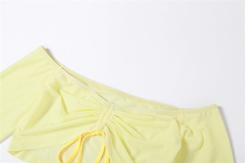 Abito alla moda a maniche lunghe slim fit in tinta unita