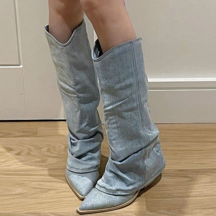 Long Boots Female Pointed High Heel Tall Knight Boots