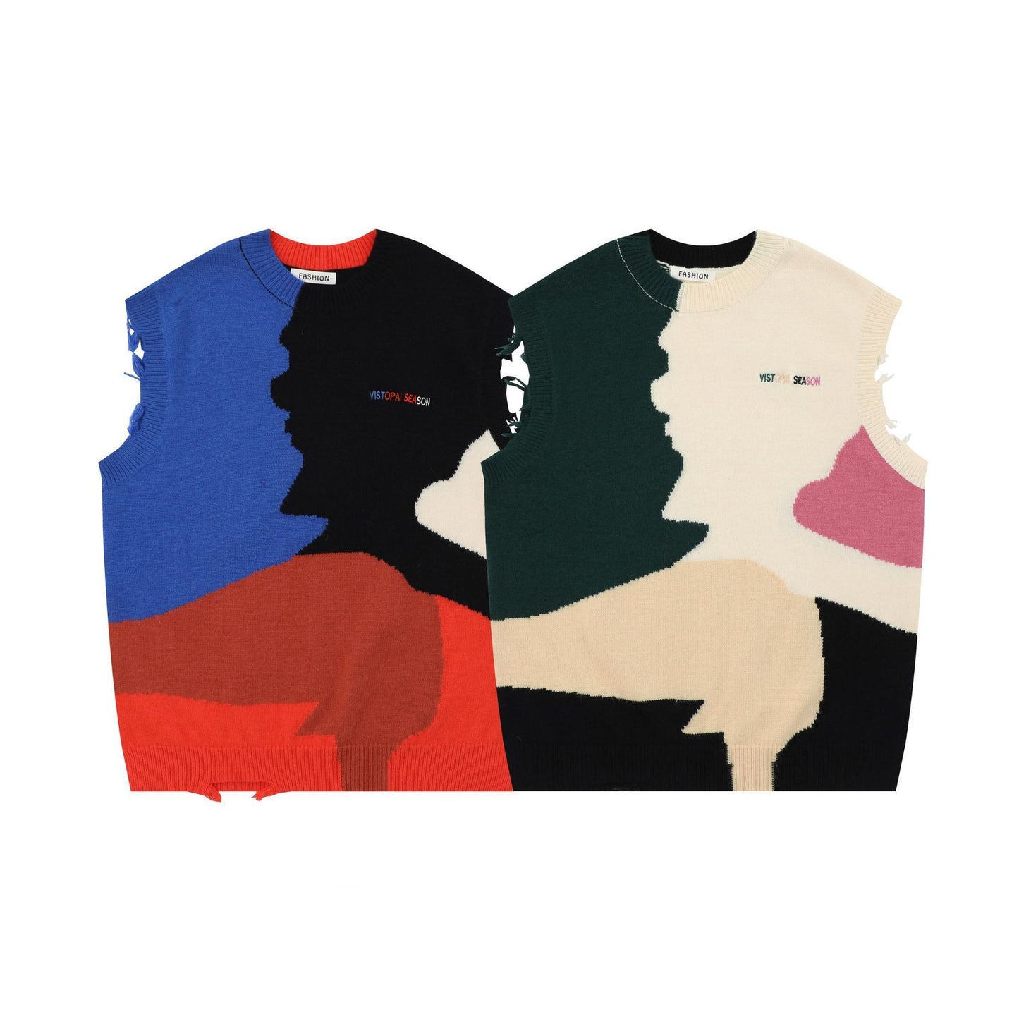 New Round Neck Loose Knitted Vest