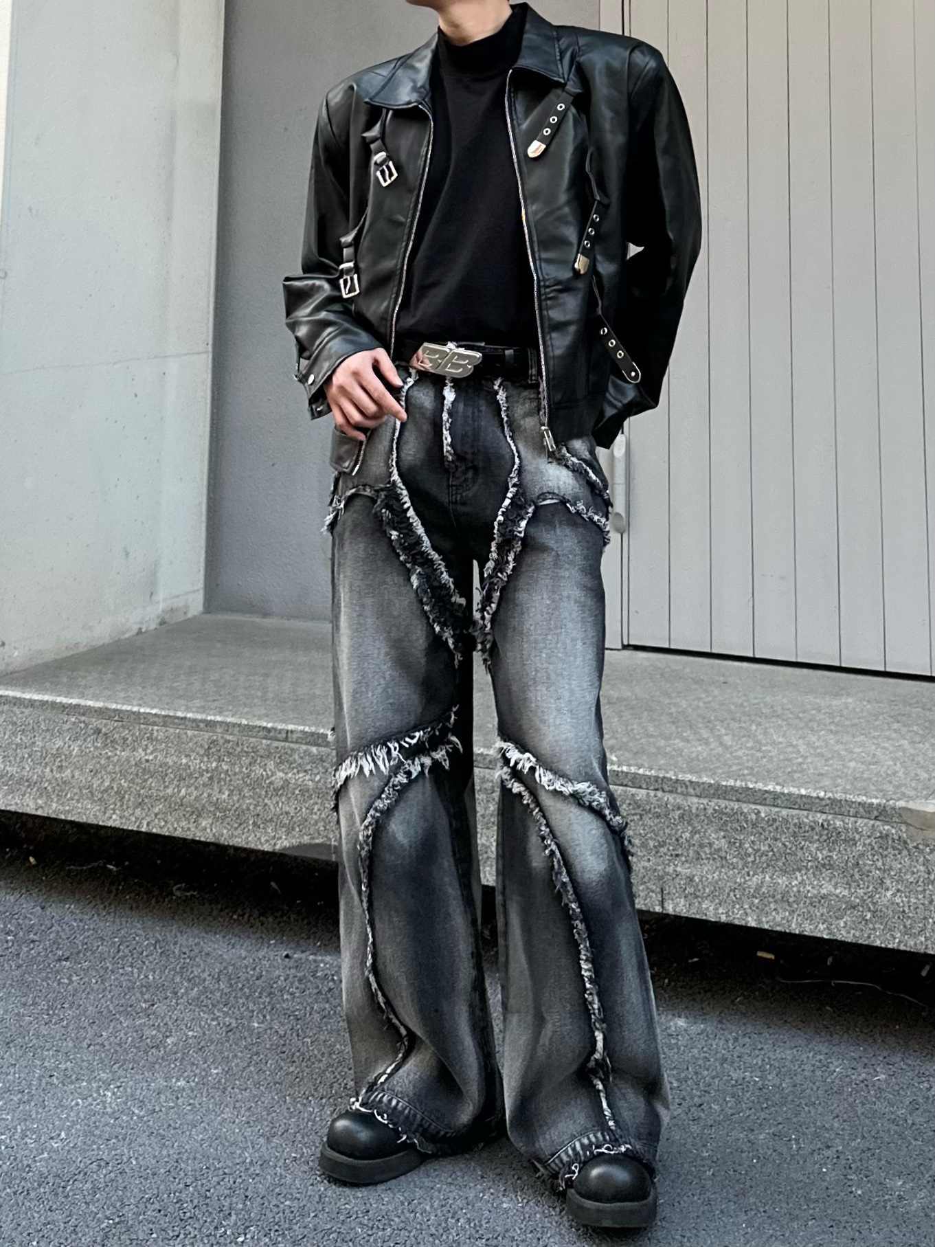 Jean délavé et vieilli Niche Heavy Industry pour homme