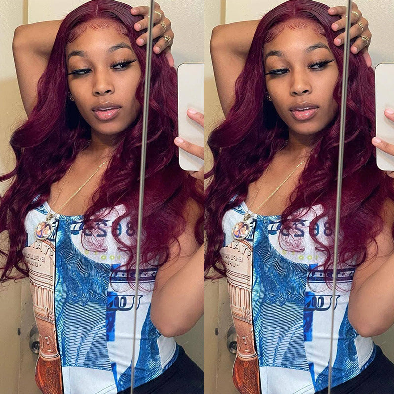 Sezione centrale - Capelli lunghi rosso vino