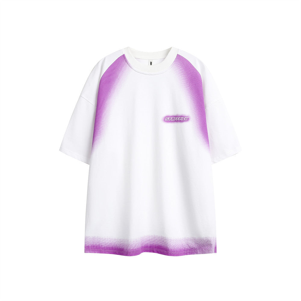 Color Matching Printed Short-sleeved T-shirt