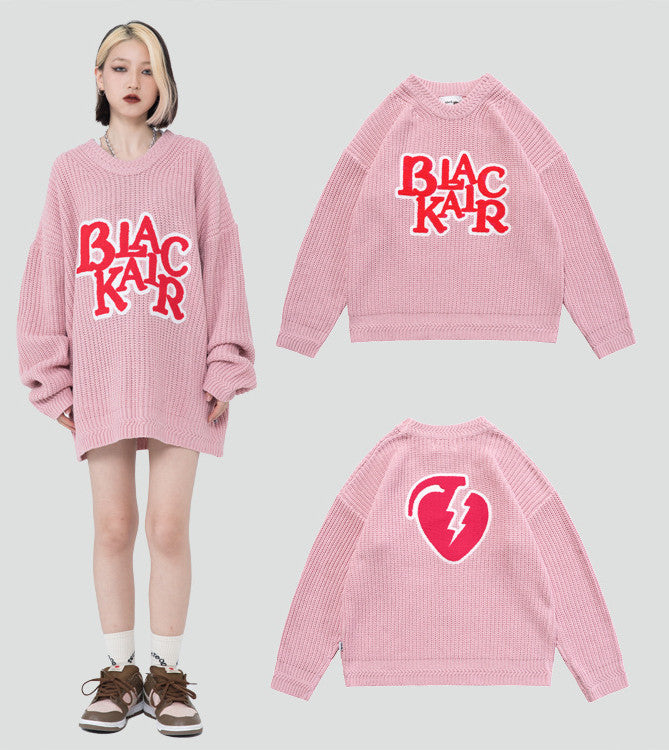 Pull en tricot ample Heart Stroke Retro Street
