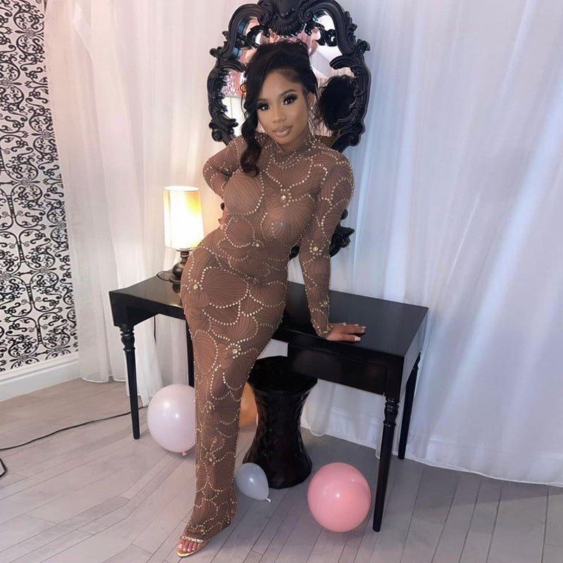 Abito invernale slim a maniche lunghe europeo e americano