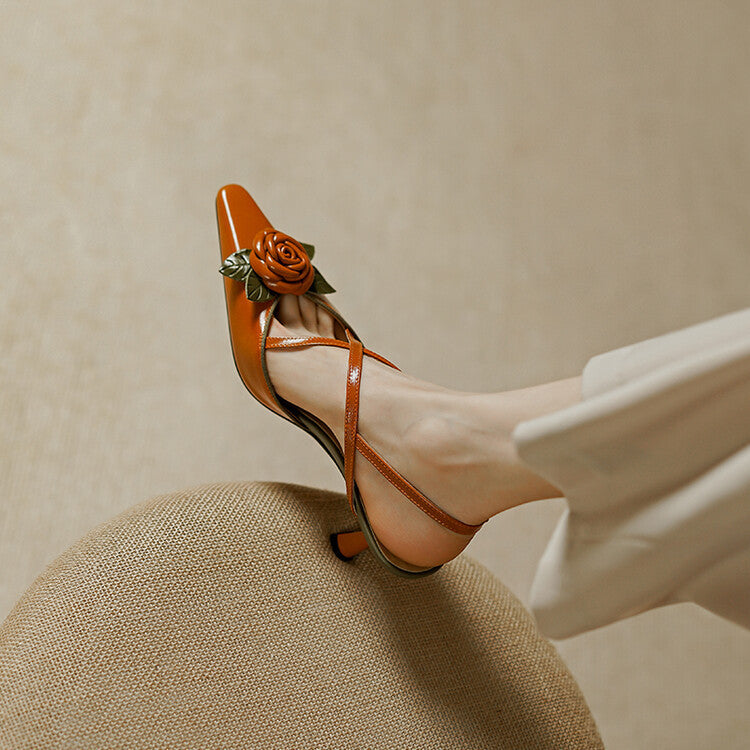 Sandali Cheongsam retrò eleganti in stile francese