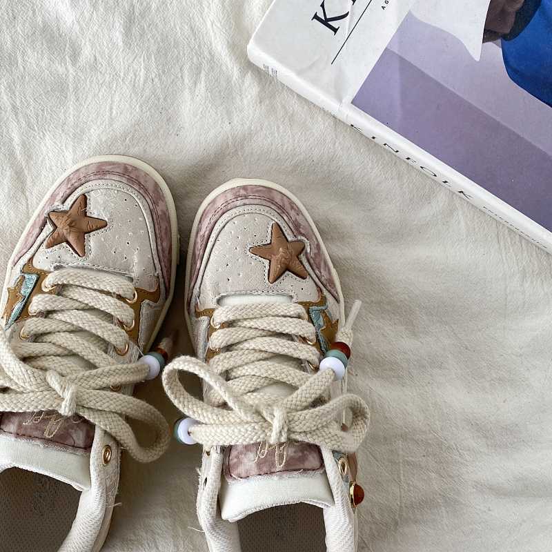 Baskets décontractées à plateforme pour couple, chaussures de sport blanches