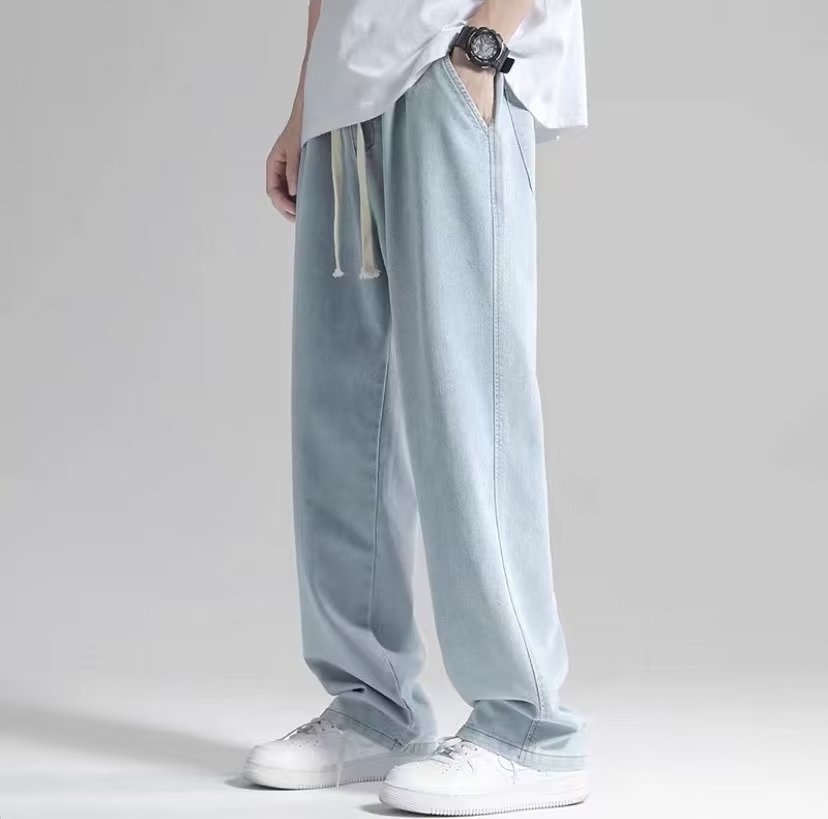 Straight Jeans Loose Drooping Wide Leg Draping Mop