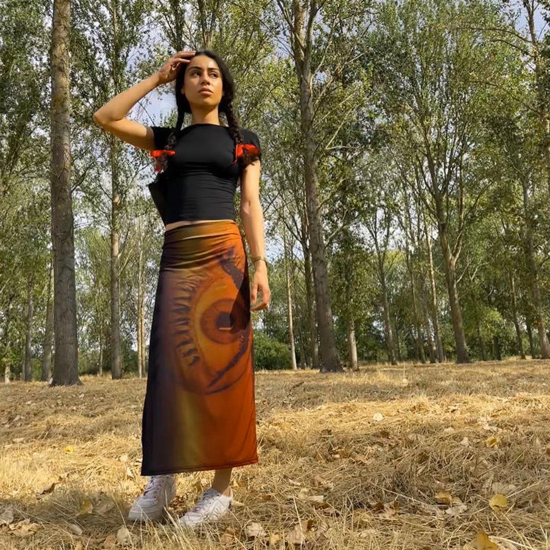 High Waist Sheath Fashion Printed Casual Skirt