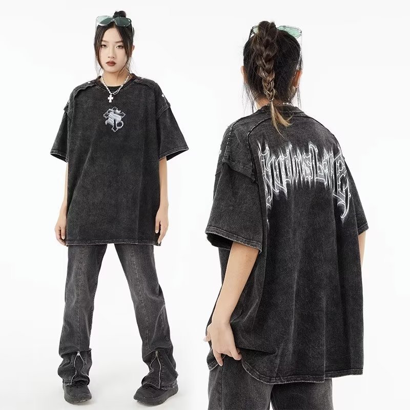 T-shirt d'été à manches courtes pour amoureux, imprimé lettres