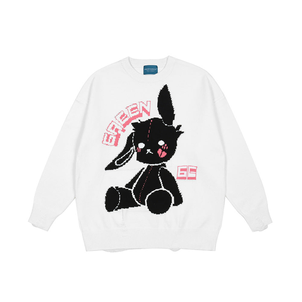 Pull ample à col rond et manches longues tendance