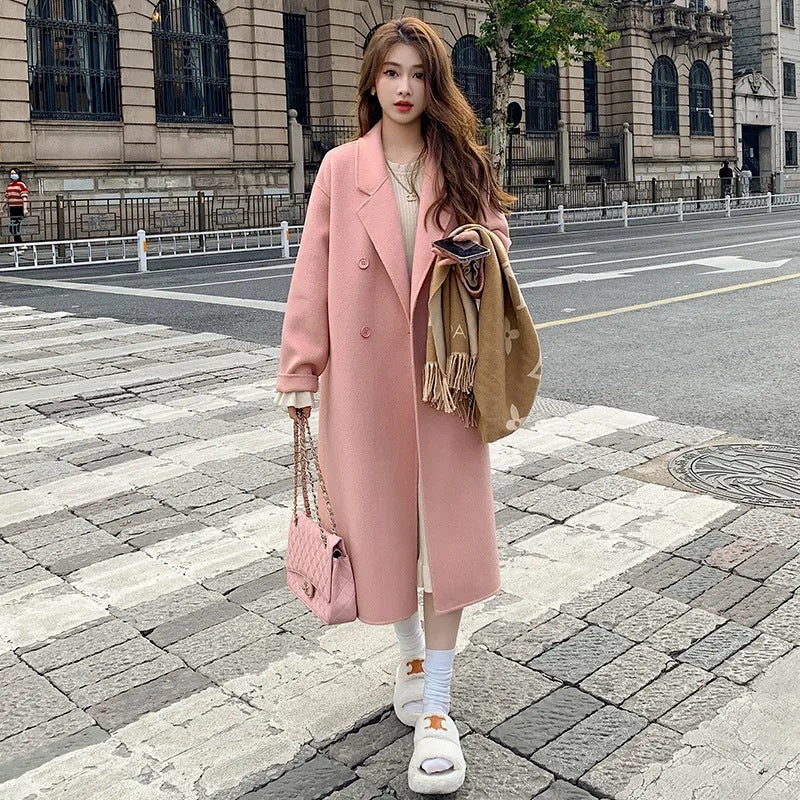 Autumn And Winter New Style Loose Mid-length Hepburn Style Woolen