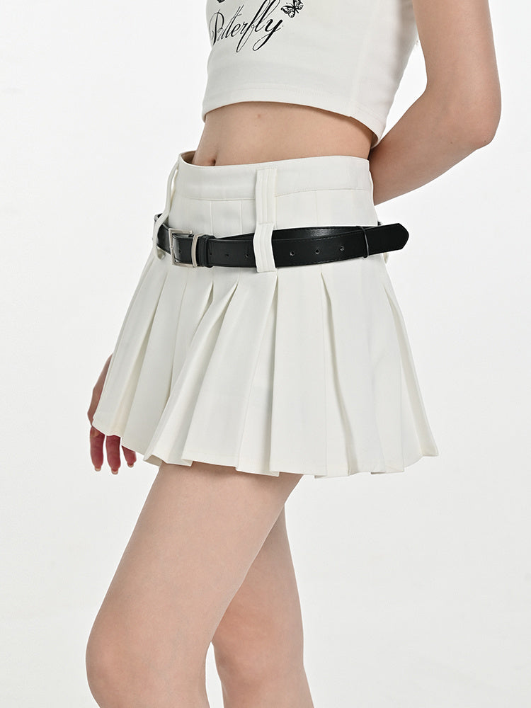 White High Waist Slimming Skirt Short Skirt