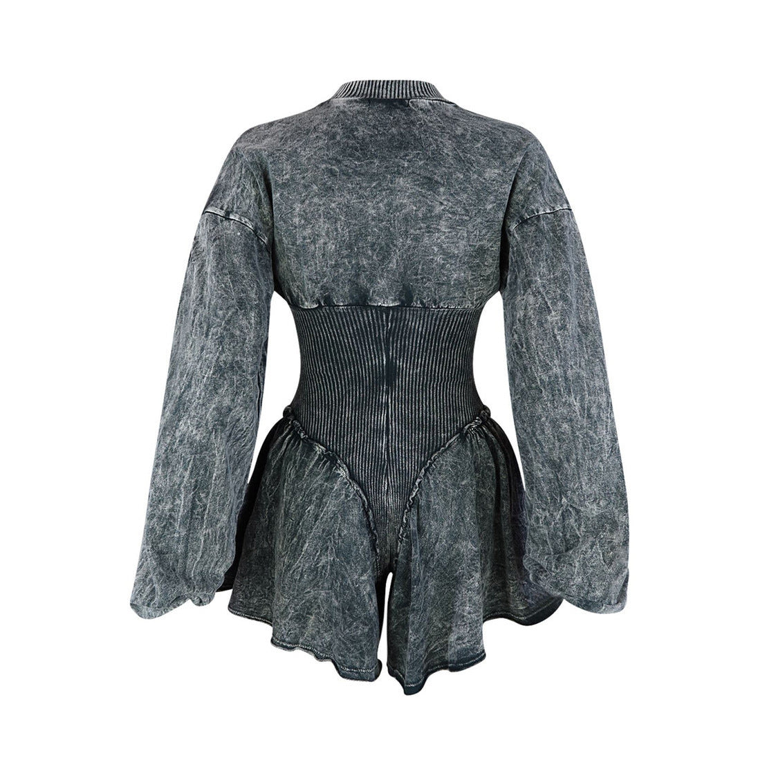 Tuta retrò con mezza zip in vita