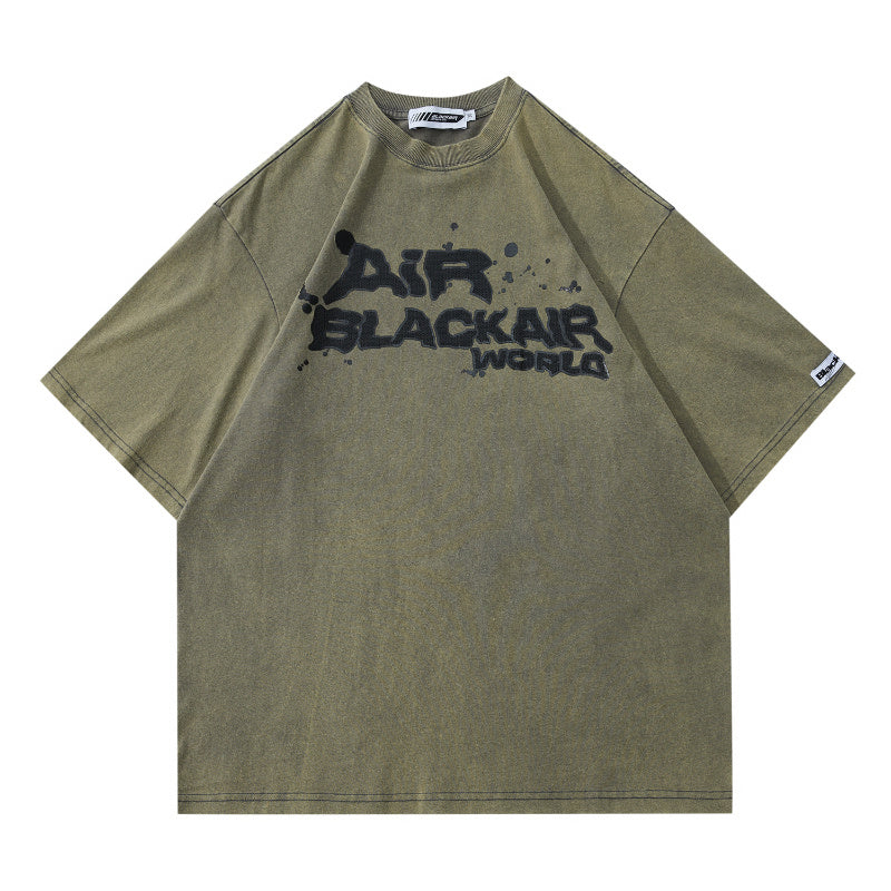 T-shirt décontracté de personnalité de l'alphabet de graffiti rétro