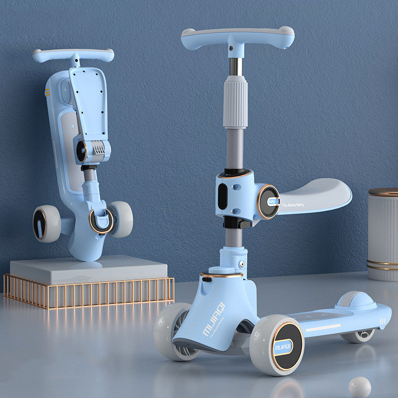 Le scooter trois-en-un pour enfants peut s'asseoir et glisser