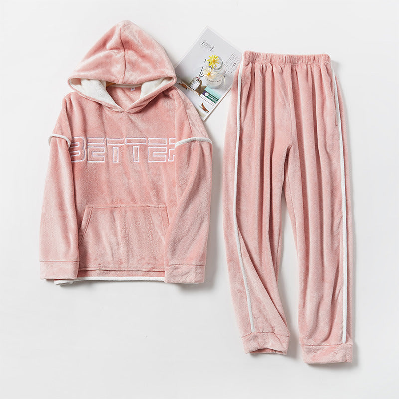 Flannel Couple Home Service Suit For Men And Women