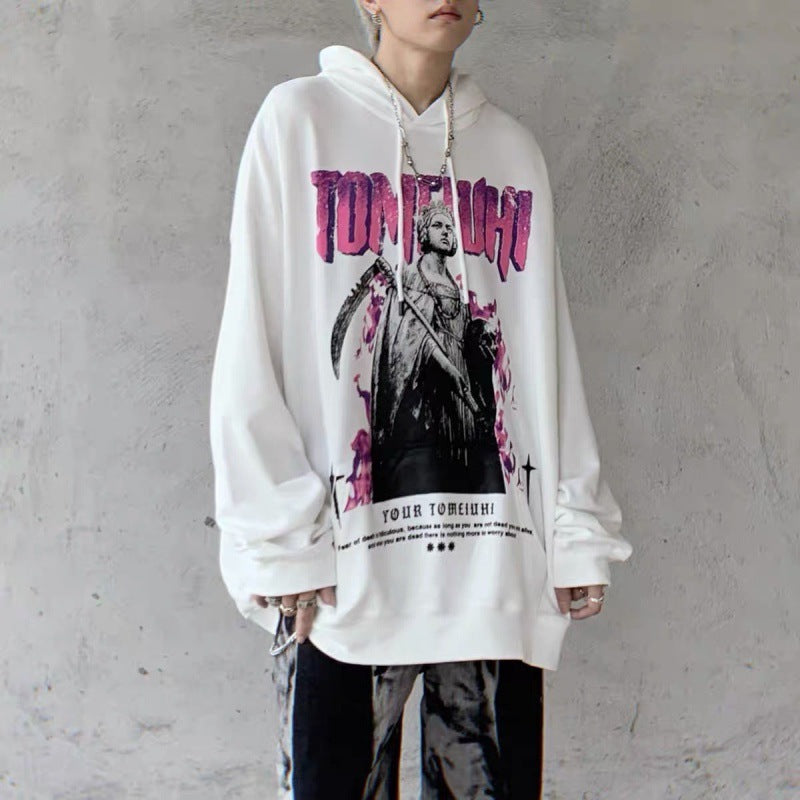 American Retro Minority Angel Printed Hoodie Men And Women