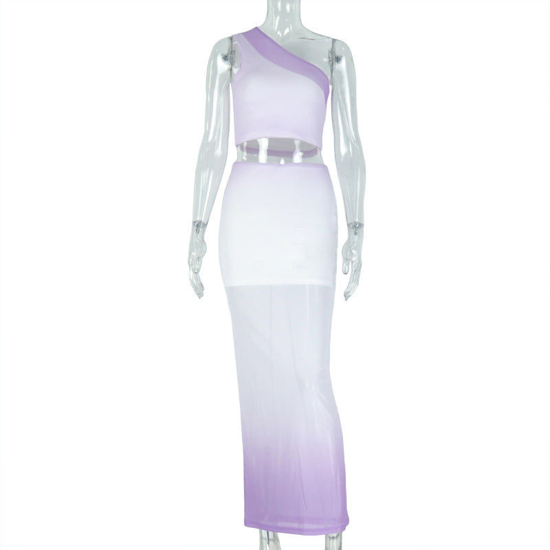 Women's Sleeveless Top And Skirt Set