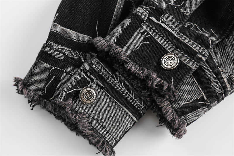 Veste en jean à carreaux