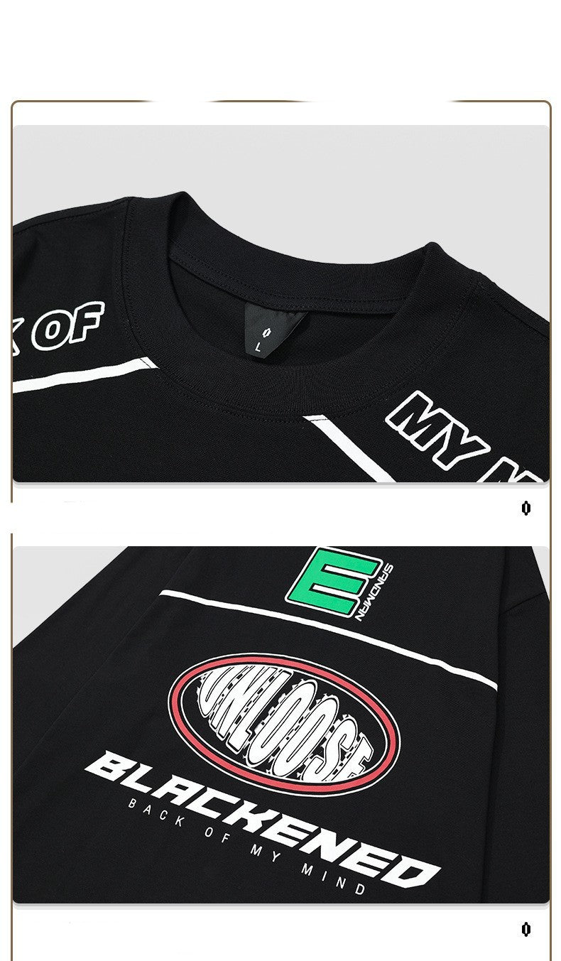 Maglione girocollo a maniche lunghe con stampa stile locomotiva